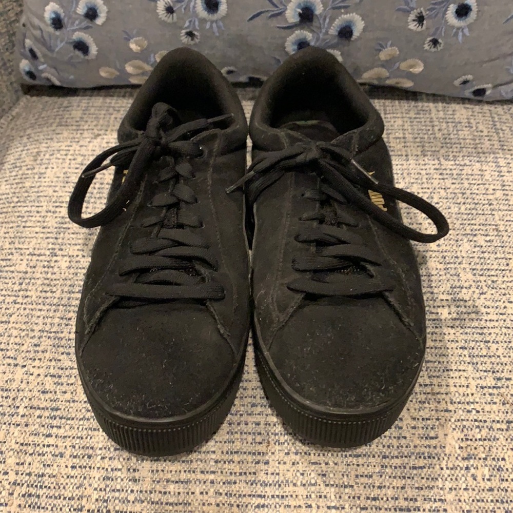 Puma black suede platform sneakers - only worn once